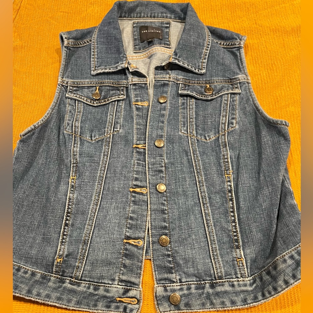 The Limited sleeveless Jean jacket